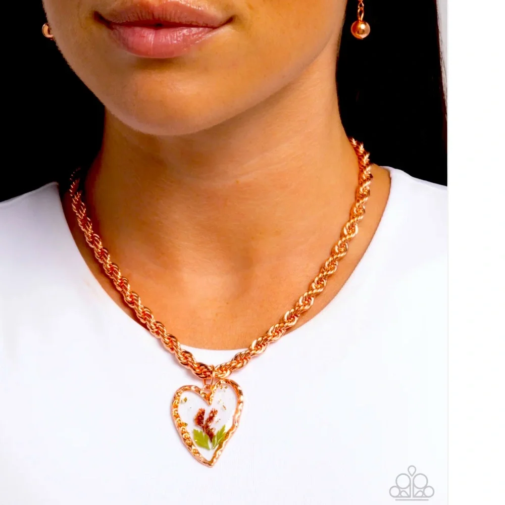 🤎🌾🌼 “COMING AROUND” COPPER NECKLACE WITH FREE EARRINGS ~ PAPARAZZI❗️🌼🌾🤎 - Picture 4 of 5